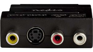 Adapter, SCART Plug - S-Video Socket + 3x RCA Socket