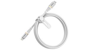 Kabel, USB C-kontakt - Apple Lightning, 1m, USB 2.0, Vit