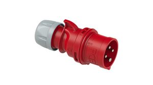 CEE Plug SHARK, Red / White, 4P, Cable Mount, 2.5mm?, 16A, IP44, 400V