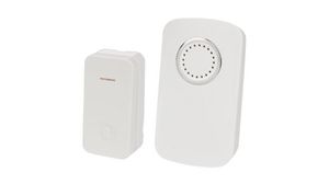 Wireless Doorbell Kit with Kinetic Push-Button, 150m, White