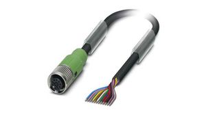 Female 12 way M12 to Sensor Actuator Cable, 10m
