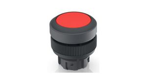 Pushbutton Actuator with Black Frontring Latching Function Round Button Red IP65 RAFIX 22 QR