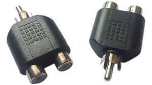 Mono Audio Adapter, Straight, 2x RCA Socket - RCA Plug