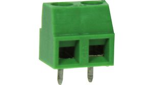Low Profile Rising Clamp Terminal Block, THT, 5.08mm Pitch, Right Angle, Screw, Clamp, 2 Poles