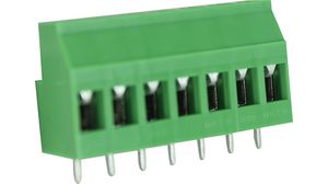 Wire-To-Board Terminal Block, THT, 5.08mm Pitch, Right Angle, Screw, Clamp, 7 Poles