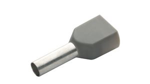 Twin Entry Ferrule 2.5mm² Grey 18.5mm Pack of 100 pieces
