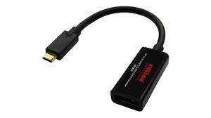 Adapter, USB-C Plug - DisplayPort Socket, 3840 x 2160, Black
