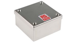 Tilpasningsbar kabinetboks 50x100x100mm Rustfrit stål Sølv IP66 / IP69K