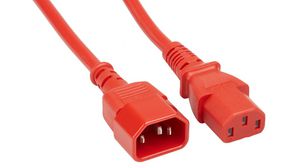 IEC Device Cable IEC 60320 C13 - IEC 60320 C14 3m Red