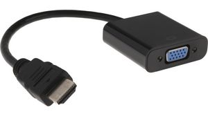 Video Adapter, HDMI Plug - VGA Socket, 1024 x 768, Black