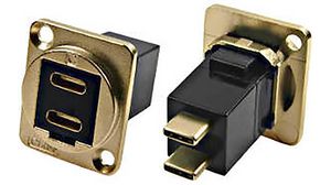 2-Port-Adapter, Gerade, USB-C 2.0 Buchse - USB-C 2.0-Stecker