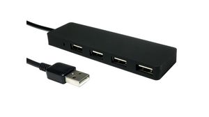 USB-Hub, USB-A-Stecker, 2.0, USB Ports 4, USB-A-Buchse