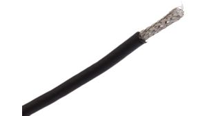 Coaxial Cable RG-179 PVC 2.8mm 75Ohm Silver-Plated Steel Black 50m