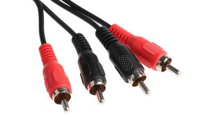 Audio Cable, Loudspeaker, 2x RCA Plug - 2x RCA Plug, 1m