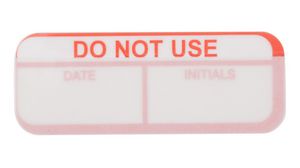Sikkerhedsmærkat, Rektangulær, Red on White, Advarsel, 120stk.