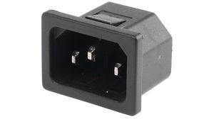 IEC Appliance Intlet, C14, Plug, 10A, Snap-in Mounting