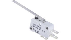 Micro Switch , 16A, 30mA, 1CO, 1.3N, Long Flat Lever