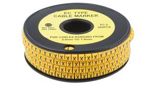 Slide-On Pre-Printed 'X' Cable Marker 5mm Reel of 500 meter
