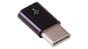 Raspberry Pi-adapter, microUSB-B til USB-C, svart