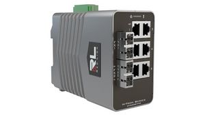 Industrial Ethernet Switch, Multimode, 2km, RJ45 Ports 6, Fibre Ports 2SC, 1Gbps, Layer 2 Managed