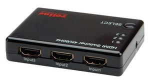 HDMI Switch, 3840 x 2160, 3x HDMI Input - Output HDMI