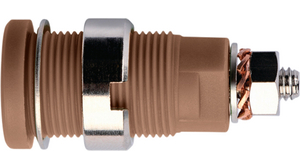 Safety socket, Brown, Nickel-Plated, 1kV, 32A