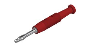 Banana Plug Insulated Unshrouded 2 mm Brass Nickel 30VAC 60VDC 6A Soldering Red