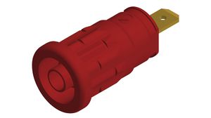 Safety socket ø4mm Red 24A 1kV Gold-Plated