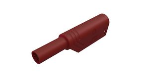 Safety Plug Shrouded, Red, Gold-Plated, Brass, 1kV, 24A