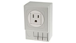 Light Grey 1 Gang Plug Socket, 15A, NEMA 5-15R, Indoor Use