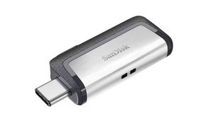 USB-minnepinne, Ultra Dual Drive, 64GB, USB 3.1, Sølv
