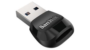 Memory Card Reader, External, Number of Slots 1, USB-A 3.0, Black