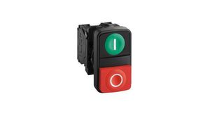 Pushbutton Switch Momentary Function 1NO + 1NC Panel Mount Green / Red