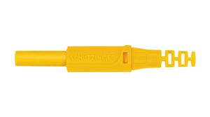 Safety Coupler ø4mm, Yellow, 32A, Soldering, Nickel-Plated