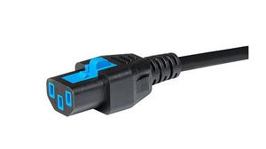 AC Power Cable, Bare End - IEC 60320 C13, 2m, Black