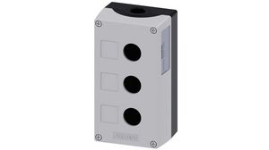 Grey Metal SIRIUS ACT Push Button Enclosure - 3 Hole 22mm Diameter