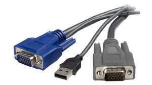 Ultratunn KVM-adapterkabel VGA/USB, 1.8m