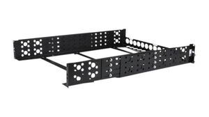 Server Rack Rails, Depth-Adjustable, Steel, 420mm, Black