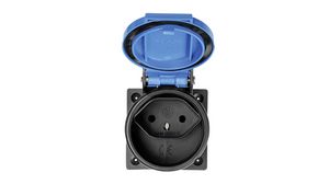Wall Outlet 1x CH Type J (T13) Socket Flush Mount 10A 250V Blue