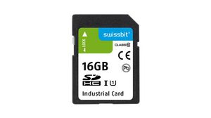 Industrial Memory Card, SD, 16GB, 97MB/s, 83MB/s, Black