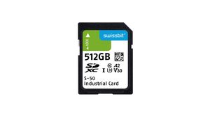 Industrial Memory Card, SD, 512GB, 97MB/s, 39MB/s, Black