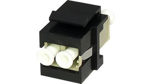 Fibre Keystone Coupler, Black, LC Duplex Multimode - LC Duplex Multimode