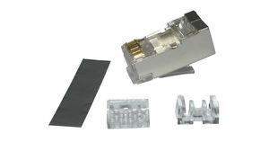 Modular Plug, 4 Part, RJ45, CAT6 / CAT6a, 8 Positions, 8 Contacts, Shielded