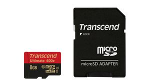 Memory Card, microSD, 8GB, 90MB/s, 45MB/s, Black