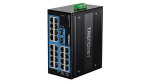 Ethernet-Switch, RJ45-Anschlüsse 24, Glasfaseranschlüsse 2SFP, 1Gbps, Unmanaged