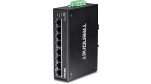 Ethernet-switch, RJ45-porter 8, 1Gbps, Uadministrert