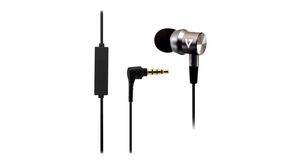 Headphones, In-Ear, Stereo Jack Plug 3.5 mm, Black / Silver