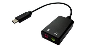 Konwerter sygnału audio i mikrofonu, Prosty, Wtyk USB-C - Gniazdo 2x 3,5 mm