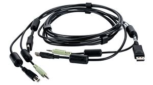 KVM-kabel, USB / DisplayPort / Lyd, 1.8m