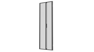 Drzwi szafy rack, dzielone, perforowane, 2 szt., 800mm x 1.86m, Metal, Czarny